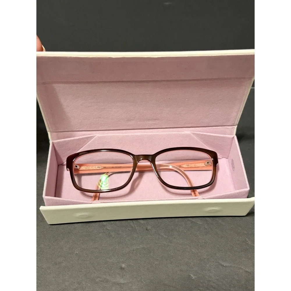 Jill Stuart Brown Pink Rectangular Eyeglasses JS601632-2 with Case